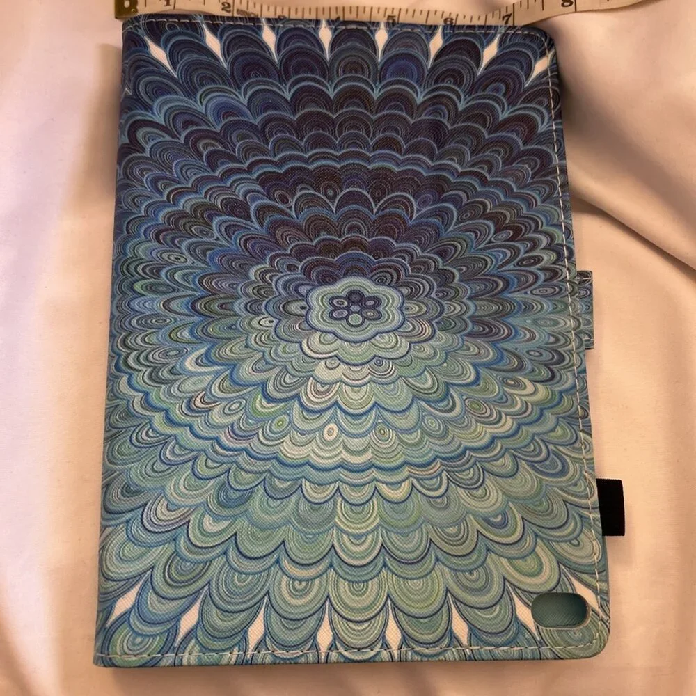 Ipad Tablet Case Cover Protector Turquoise To Dark Blue Geometric Pattern